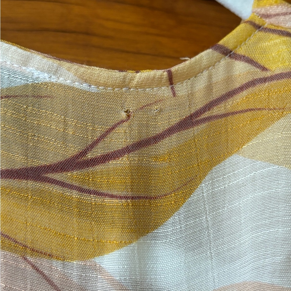 Alex & Parker Women's Leaf Print Top - Yellow and Brown - Picture 5 of 5